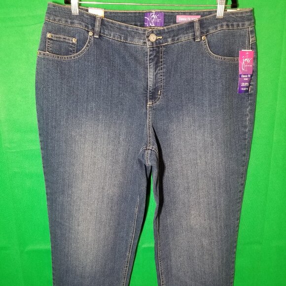 Just My Size JMS Stretch Classic Straight Leg Denim Jeans Dark Wash 20WS NWT - Picture 1 of 11